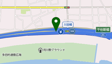 首都中央環状線 千住新橋出入口 内回り 入口の地図画像