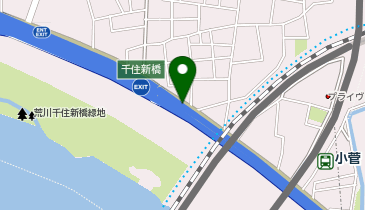 首都中央環状線 千住新橋出入口 外回り 入口の地図画像