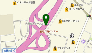 三陸沿岸道路 石巻河南IC 下り 出口の地図画像