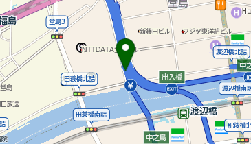 阪神11号池田線 中之島入口 下り 入口の地図画像