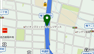 名古屋6号清須線 明道町出入口 下り 入口の地図画像