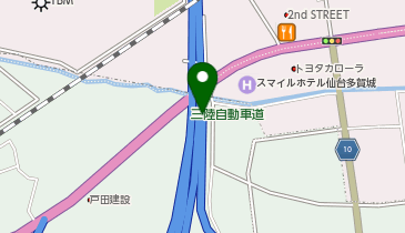 三陸沿岸道路 仙台港北IC 上り 出口の地図画像