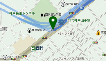 阪神31号神戸山手線 神戸長田出入口 下り 入口の地図画像