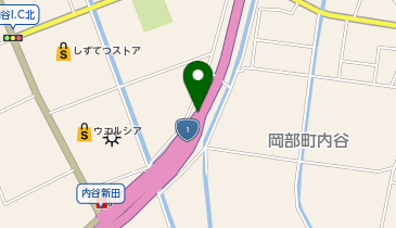 岡部バイパス 内谷IC 上り 入口の地図画像