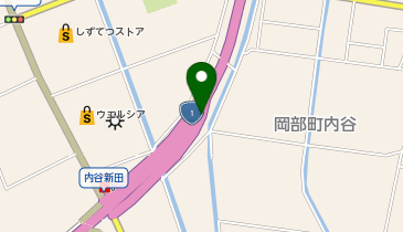 岡部バイパス 内谷IC 下り 出口の地図画像