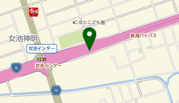 新潟バイパス 女池IC 上り 出口の地図画像