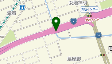 新潟バイパス 女池IC 上り 入口の地図画像