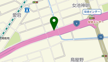 新潟バイパス 女池IC 下り 出口の地図画像