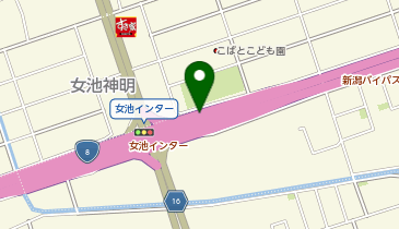 新潟バイパス 女池IC 下り 入口の地図画像