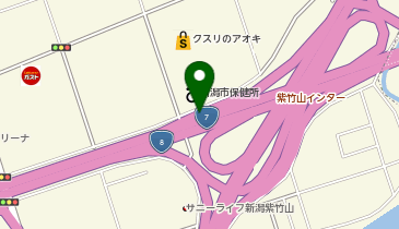 新潟バイパス 紫竹山IC 下り 出口の地図画像