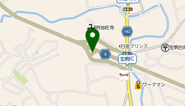 阪奈道路 生駒IC 上り 出口の地図画像