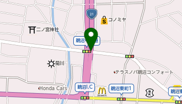 坂祝バイパス 鵜沼中山道交差点 下り 入口の地図画像