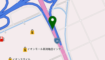 亀田バイパス 新潟亀田IC 下り 出口の地図画像