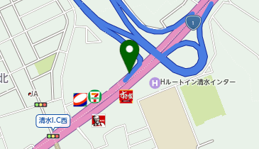 静清バイパス 清水IC 上り 出口の地図画像