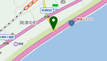 静清バイパス 興津駅方面出口 上り 出口の地図画像