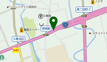 三島バイパス 南二日町IC 上り 出口の地図画像