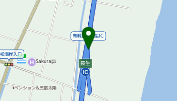 九十九里有料道路 長生IC 上り 出口の地図画像