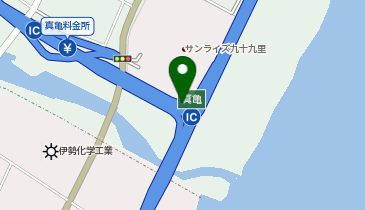 九十九里有料道路 真亀IC 下り 入口の地図画像