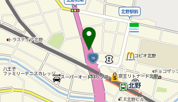 八王子バイパス 北野町南交差点 上り 入口の地図画像