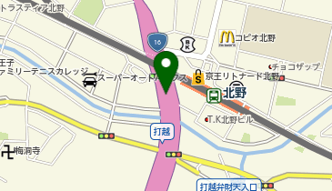 八王子バイパス 北野町南交差点 下り 出口の地図画像