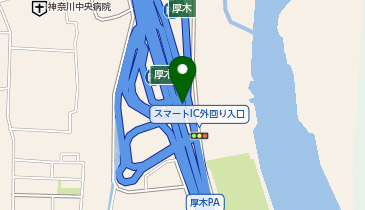 首都圏中央連絡自動車道(茅ヶ崎-大栄) 厚木PAスマートIC 外回り 出口の地図画像