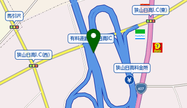 首都圏中央連絡自動車道(茅ヶ崎-大栄) 狭山日高IC 内回り 出口の地図画像