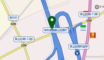 首都圏中央連絡自動車道(茅ヶ崎-大栄) 狭山日高IC 外回り 入口の地図画像