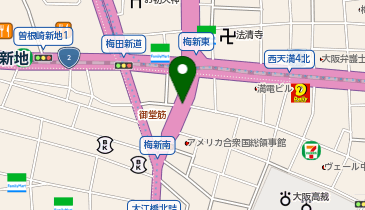 新御堂筋 梅新南 上り 出口の地図画像