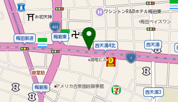 新御堂筋 南森町 上り 出口の地図画像