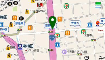 新御堂筋 梅田新道 上り 出口の地図画像