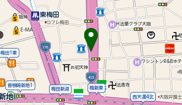 新御堂筋 梅田新道 下り 入口の地図画像