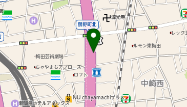 新御堂筋 茶屋町 上り 出口の地図画像