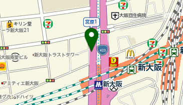新御堂筋 宮原 下り 出口の地図画像