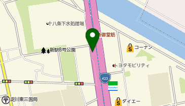 新御堂筋 東三国(北) 下り 入口の地図画像