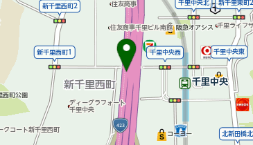 新御堂筋 千里IC 下り 入口の地図画像