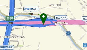 鹿児島東西道路 田上IC 上り 入口の地図画像