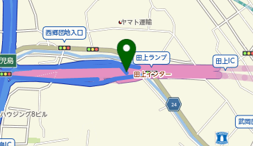 鹿児島東西道路 田上IC 下り 出口の地図画像