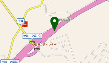 名阪国道 伊賀一之宮IC 下り 出口の地図画像