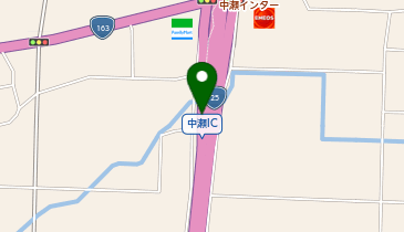 名阪国道 中瀬IC 上り 出口の地図画像