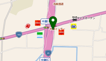 名阪国道 中瀬IC 下り 入口の地図画像