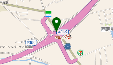 名阪国道 友生IC 上り 入口の地図画像
