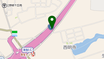 名阪国道 友生IC 下り 出口の地図画像