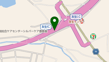名阪国道 友生IC 下り 入口の地図画像