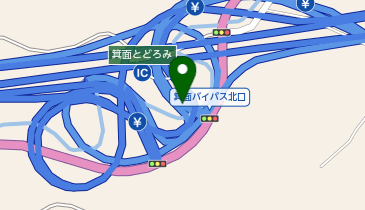 箕面有料道路 箕面バイパス北口交差点出入口 上り 入口の地図画像
