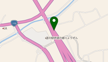 東北中央自動車道(無料区間) 霊山IC 上り 出口の地図画像