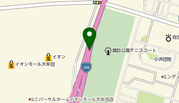 有明海沿岸道路 大牟田IC 上り 出口の地図画像