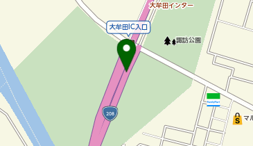 有明海沿岸道路 大牟田IC 上り 入口の地図画像