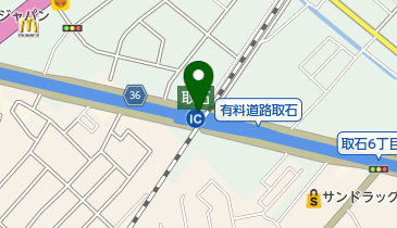 堺泉北道路 取石出入口 上り 入口の地図画像