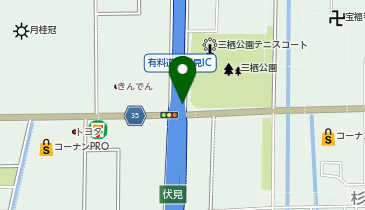 第二京阪道路(均一区間) 伏見IC 下り 出口の地図画像
