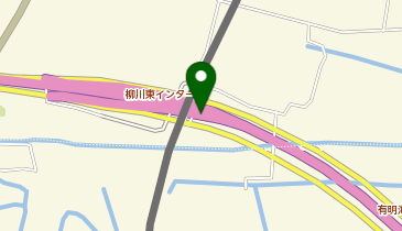 有明海沿岸道路 柳川東IC 下り 出口の地図画像